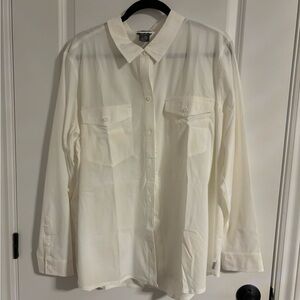 Eddie Bauer Women's Departure Shirt, White, size XXL
